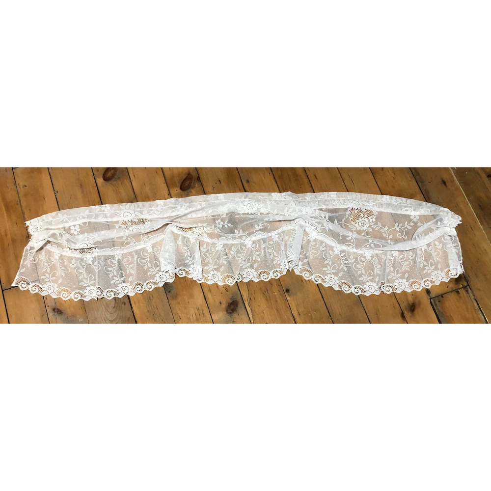 Vintage Window Lace Valance 60" w x 14" l Floral
